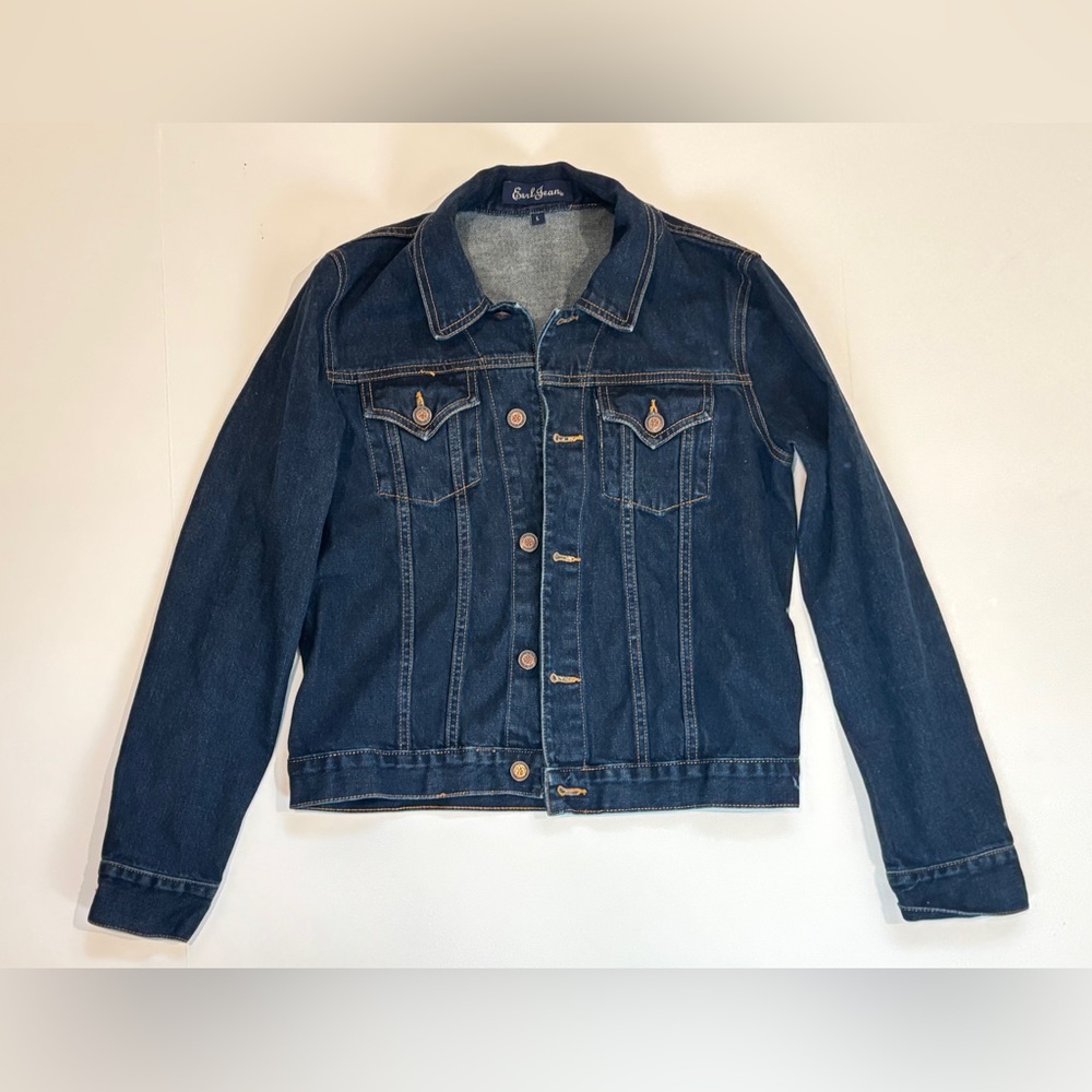 Earl Jean Cropped Blue Denim Jacket size L